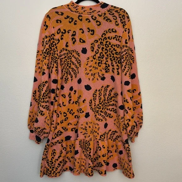 Anthropologie Farm Rio Palms Sweater Mini Dress XL - Picture 4 of 9
